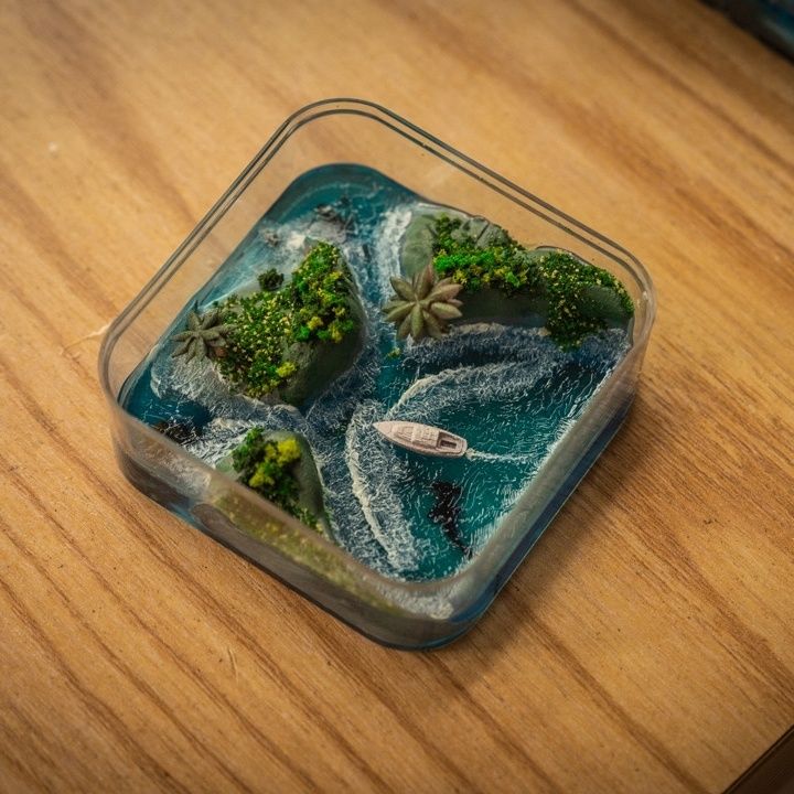 Resin Art Ideas - Ręcznie robiona mikro-wyspa z archipelagu Færöów,
