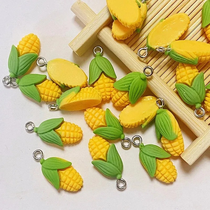 Resin Art Bracelet - 20 szt. Zabawne Mini Kukurydzy Warzywa