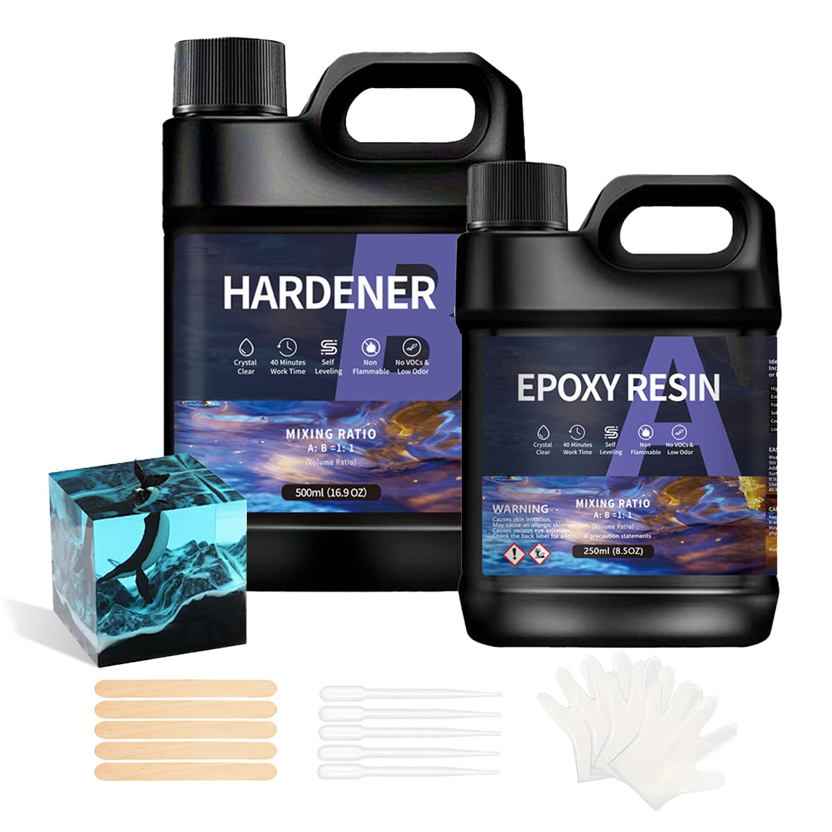 Resin Art Ratio - Profesjonalny zestaw żywicy epoksydowej AB 1:1,