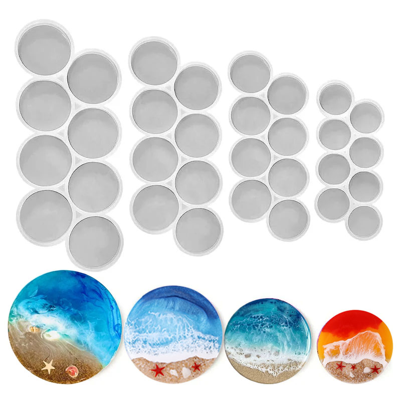 Resin Art Kit With Molds - Forma silikonowa okrągła z uchwytem, średnica