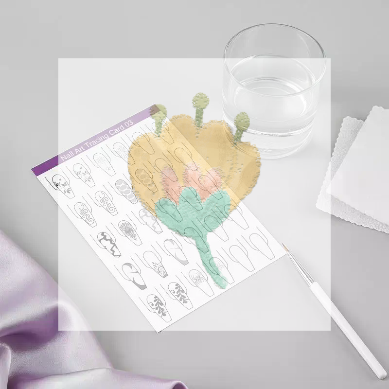 Resin Art Learning - Papier do ćwiczeń zdobień paznokci, 10
