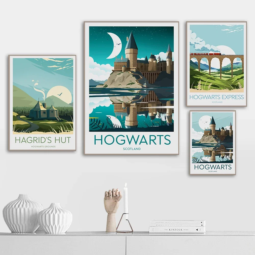 Resin Art On Wall - Estetyka filmowa Sztuka ścienna Zamek Hogwart