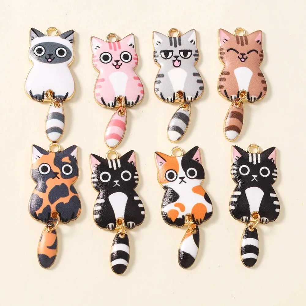Resin Art For Sale - 10 szt. 16×39mm Urocze Kreskówkowe Kotki