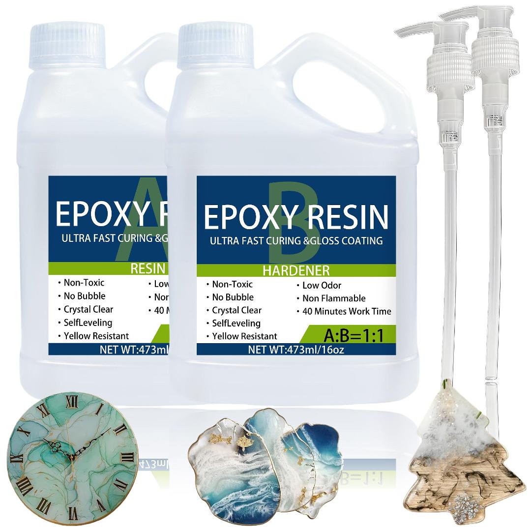 Resin Art Ratio - Zestaw żywicy epoksydowej 32OZ, mocna, bez