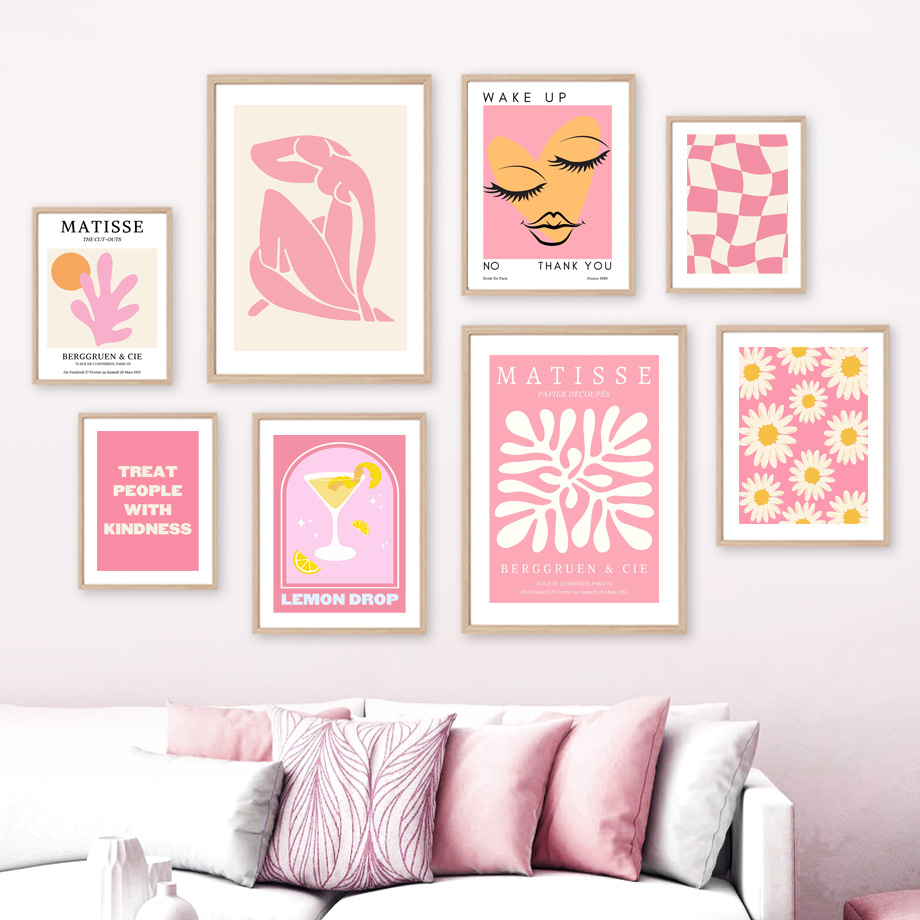 Resin Art On Wall - Kobieta Matisse Liść Kwiat Napój Numer