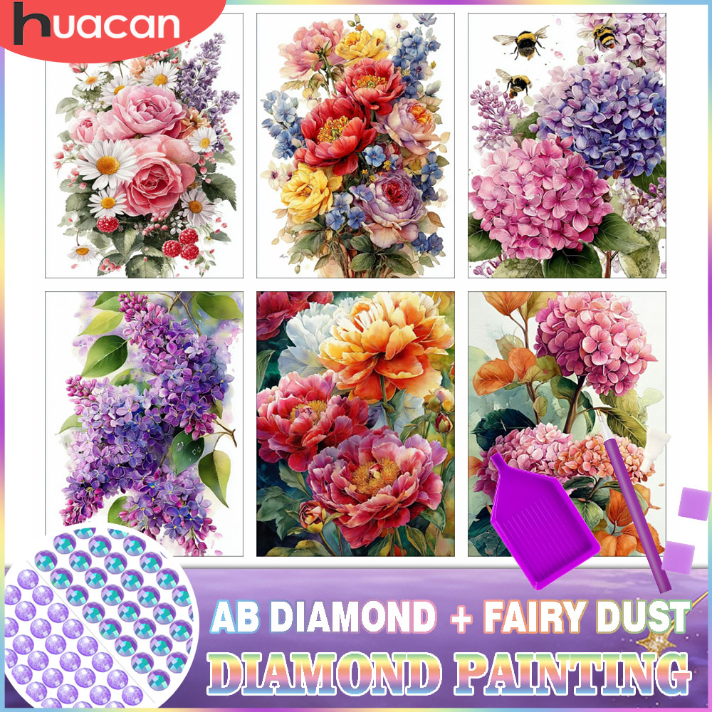 Resin Art With Rose - HUACAN Zestaw do malowania diamentami Kwiat