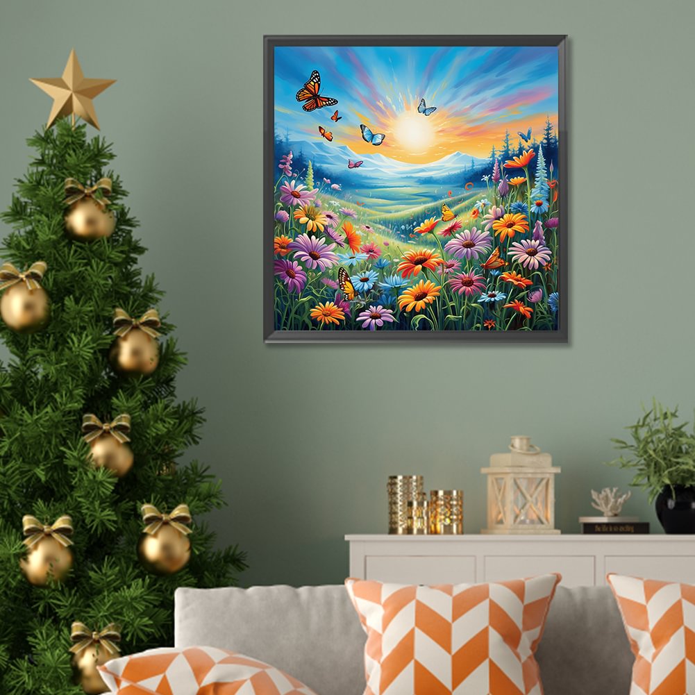 Resin Art Painting - Diamentowe Malowanie Rodzinne Słodkie Jelenie Kwiaty