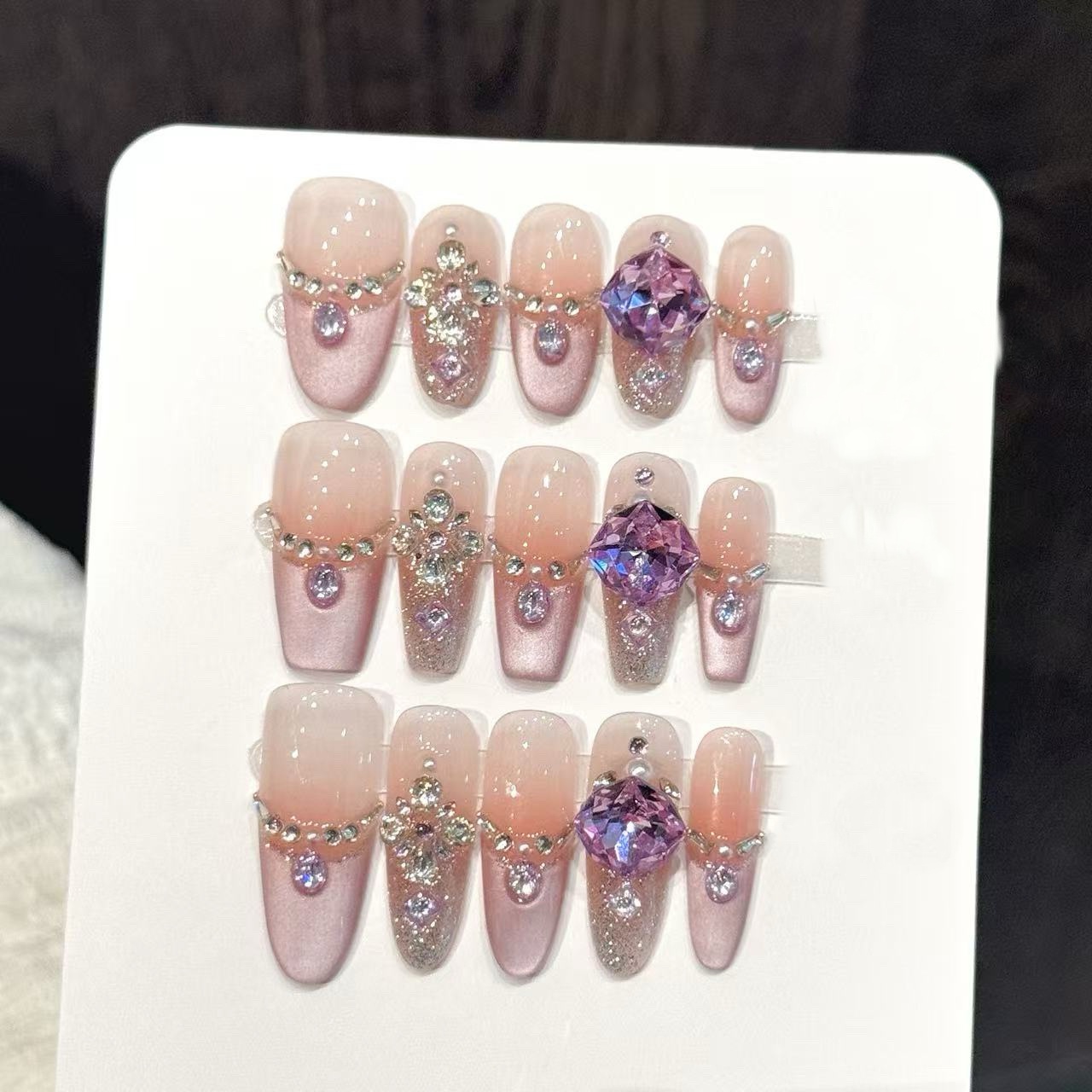 10 szt. Ręcznie Prasowane Pazn – Resin Art Purple recenzja i cena