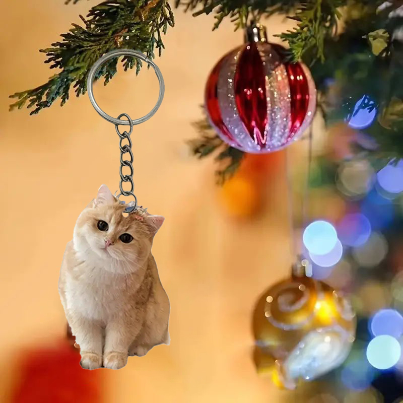 Czarno-biały brelok z kotem 2d – Resin Art Design Keychain recenzja i cena