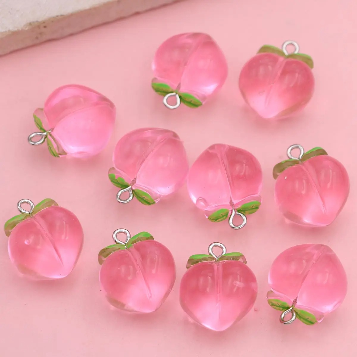 10 szt. Mini 3D Różowe Brzoskw – Resin Art Bracelet recenzja i cena